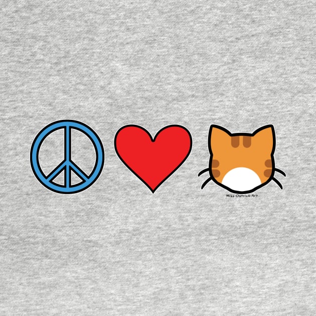 Peace Love Cats - Orange n White by MissOstrich